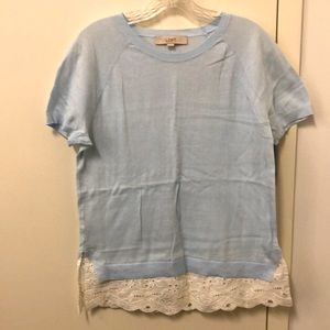 Loft- size small- airy powder blue blouse